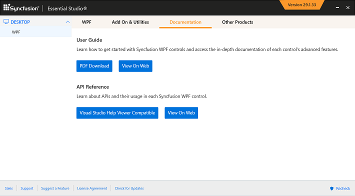 Syncfusion<sup style="font-size:70%">®</sup> Control Panel
