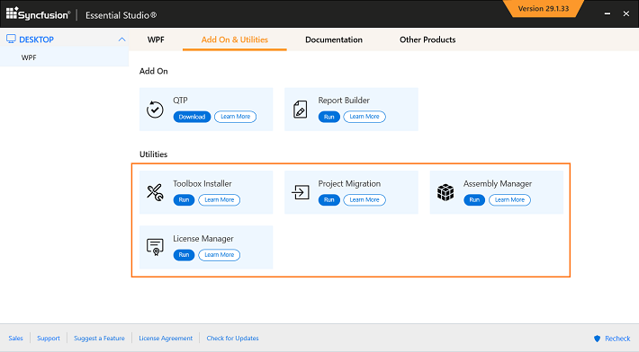 Syncfusion<sup style="font-size:70%">®</sup> Control Panel