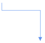Orthogonal connector with source and target points along with segment thumbs