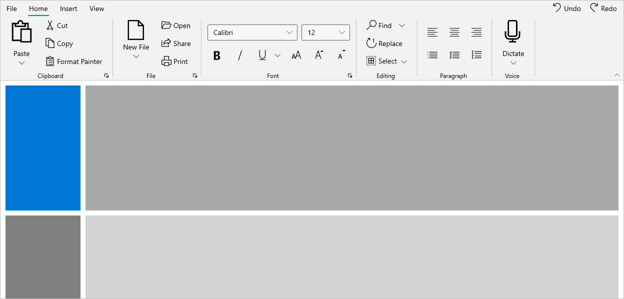 WinUI Ribbon default theme resource