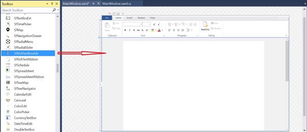 Draggin RichTextRibbon Control from Toolbox