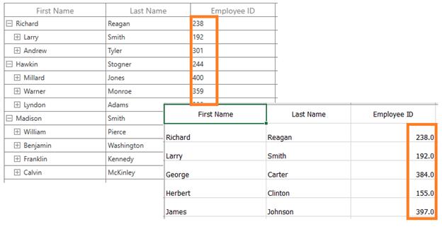 Formatting Column in Exported WPF TreeGrid Data