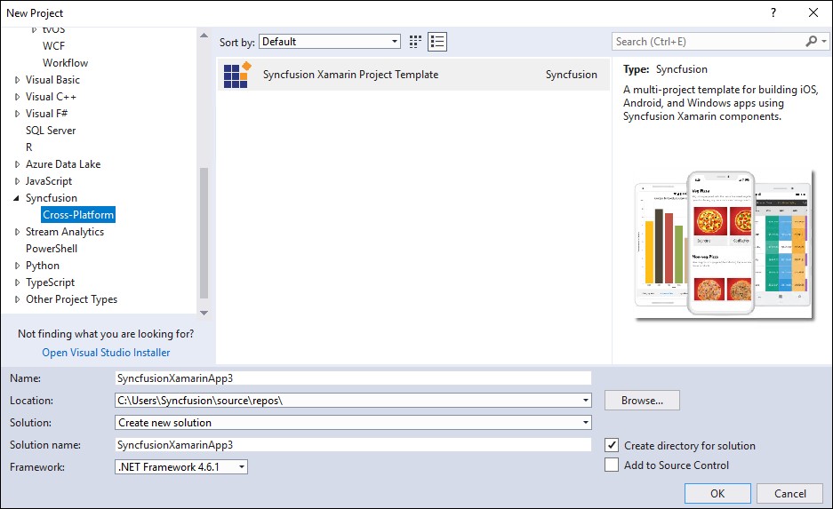 Add New Project Window