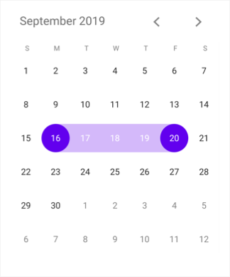 RangeSelection support in Xamarin.Forms Calendar
